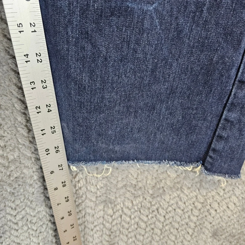 Gap 1969‎ Mens Boot Rockaway Jeans 38x30 Blue Raw Hem Frayed Denim 350476-00